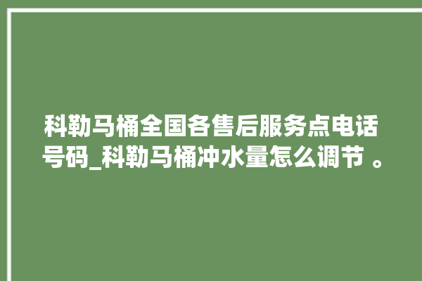 科勒马桶全国各售后服务点电话号码_科勒马桶冲水量怎么调节 。马桶