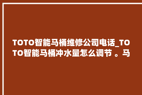 TOTO智能马桶维修公司电话_TOTO智能马桶冲水量怎么调节 。马桶