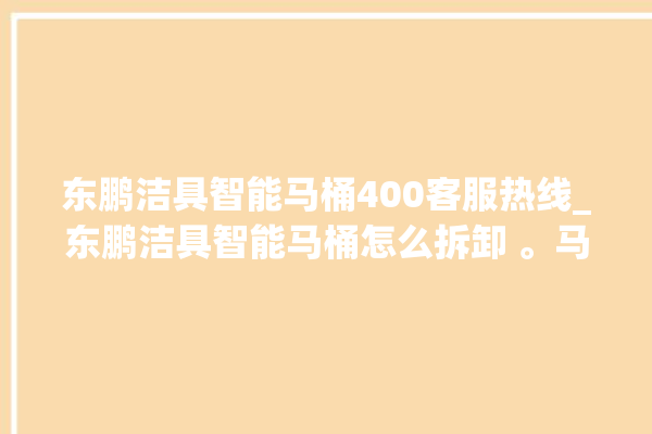 东鹏洁具智能马桶400客服热线_东鹏洁具智能马桶怎么拆卸 。马桶