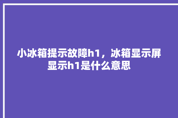 小冰箱提示故障h1，冰箱显示屏显示h1是什么意思