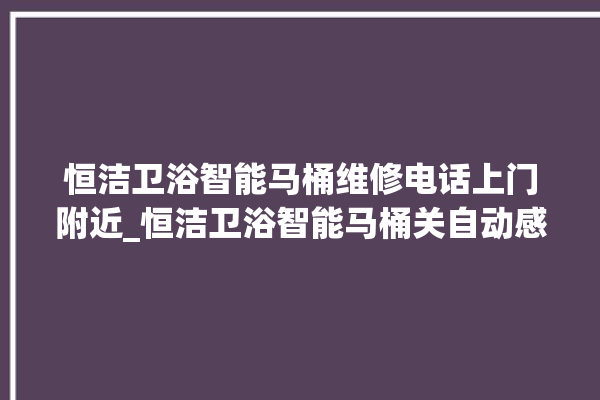 恒洁卫浴智能马桶维修电话上门附近_恒洁卫浴智能马桶关自动感应 。马桶