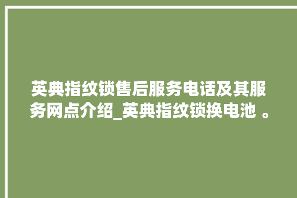 英典指纹锁售后服务电话及其服务网点介绍_英典指纹锁换电池 。指纹锁