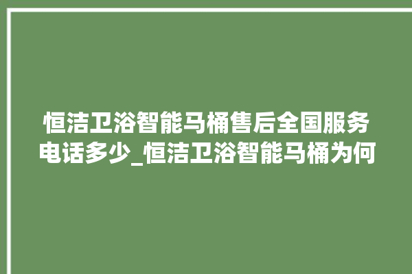 恒洁卫浴智能马桶售后全国服务电话多少_恒洁卫浴智能马桶为何不蓄水 。马桶