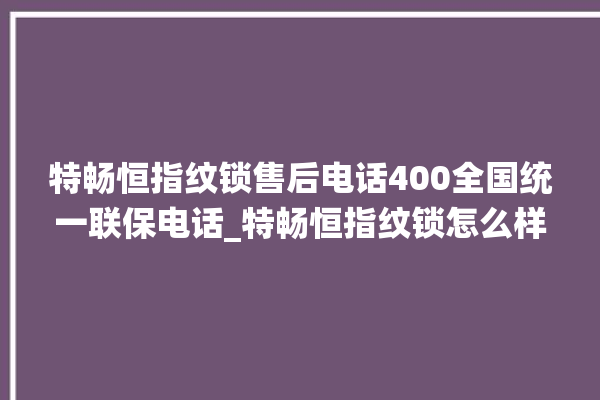 特畅恒指纹锁售后电话400全国统一联保电话_特畅恒指纹锁怎么样 。恒指