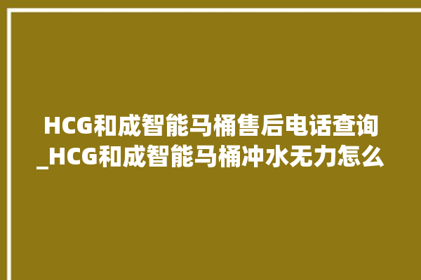 HCG和成智能马桶售后电话查询_HCG和成智能马桶冲水无力怎么解决 。马桶