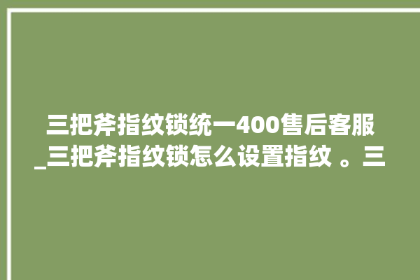 三把斧指纹锁统一400售后客服_三把斧指纹锁怎么设置指纹 。三把