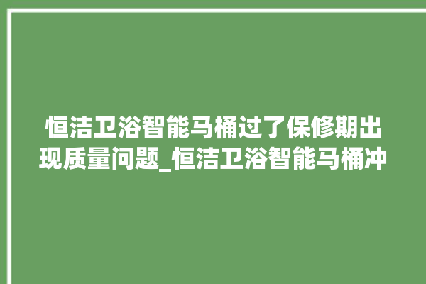 恒洁卫浴智能马桶过了保修期出现质量问题_恒洁卫浴智能马桶冲水不停 。马桶