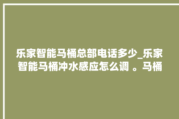 乐家智能马桶总部电话多少_乐家智能马桶冲水感应怎么调 。马桶