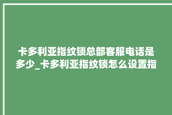 卡多利亚指纹锁总部客服电话是多少_卡多利亚指纹锁怎么设置指纹 。多利亚