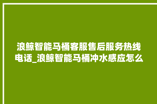 浪鲸智能马桶客服售后服务热线电话_浪鲸智能马桶冲水感应怎么调 。马桶