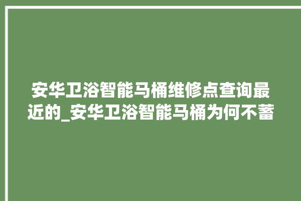 安华卫浴智能马桶维修点查询最近的_安华卫浴智能马桶为何不蓄水 。马桶