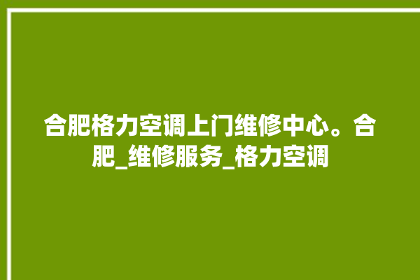 合肥格力空调上门维修中心。合肥_维修服务_格力空调