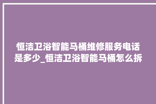 恒洁卫浴智能马桶维修服务电话是多少_恒洁卫浴智能马桶怎么拆卸 。马桶