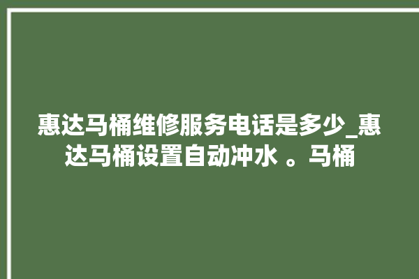 惠达马桶维修服务电话是多少_惠达马桶设置自动冲水 。马桶