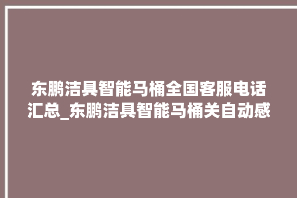 东鹏洁具智能马桶全国客服电话汇总_东鹏洁具智能马桶关自动感应 。马桶