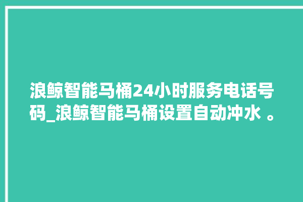 浪鲸智能马桶24小时服务电话号码_浪鲸智能马桶设置自动冲水 。马桶