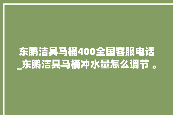 东鹏洁具马桶400全国客服电话_东鹏洁具马桶冲水量怎么调节 。马桶