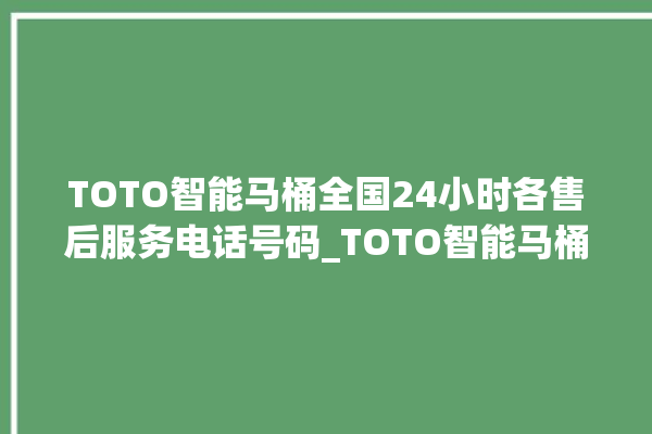 TOTO智能马桶全国24小时各售后服务电话号码_TOTO智能马桶怎么拆卸 。马桶