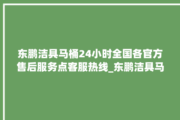 东鹏洁具马桶24小时全国各官方售后服务点客服热线_东鹏洁具马桶怎么用 。马桶