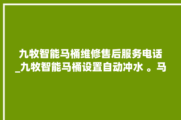 九牧智能马桶维修售后服务电话_九牧智能马桶设置自动冲水 。马桶