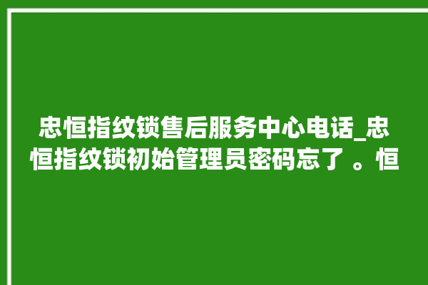 忠恒指纹锁售后服务中心电话_忠恒指纹锁初始管理员密码忘了 。恒指