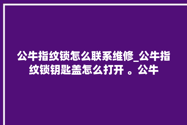 公牛指纹锁怎么联系维修_公牛指纹锁钥匙盖怎么打开 。公牛