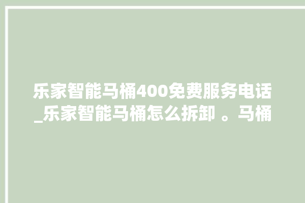 乐家智能马桶400免费服务电话_乐家智能马桶怎么拆卸 。马桶