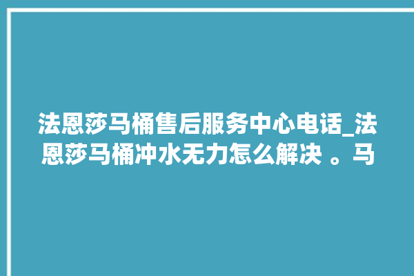 法恩莎马桶售后服务中心电话_法恩莎马桶冲水无力怎么解决 。马桶