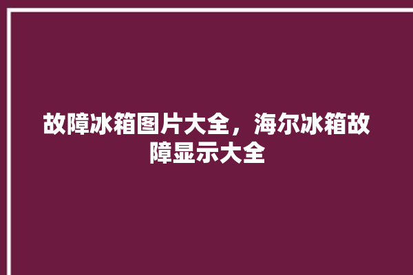 故障冰箱图片大全，海尔冰箱故障显示大全