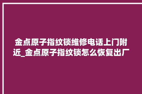 金点原子指纹锁维修电话上门附近_金点原子指纹锁怎么恢复出厂设置 。原子