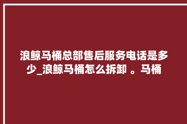 浪鲸马桶总部售后服务电话是多少_浪鲸马桶怎么拆卸 。马桶