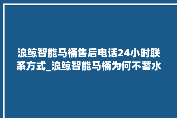 浪鲸智能马桶售后电话24小时联系方式_浪鲸智能马桶为何不蓄水 。马桶