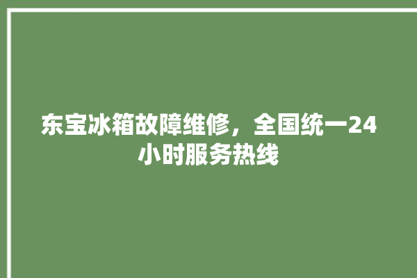 东宝冰箱故障维修，全国统一24小时服务热线