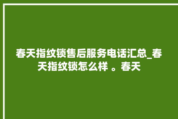 春天指纹锁售后服务电话汇总_春天指纹锁怎么样 。春天