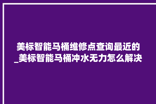 美标智能马桶维修点查询最近的_美标智能马桶冲水无力怎么解决 。马桶