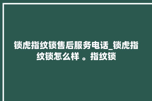 锁虎指纹锁售后服务电话_锁虎指纹锁怎么样 。指纹锁