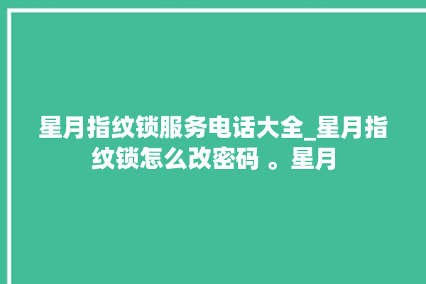 星月指纹锁服务电话大全_星月指纹锁怎么改密码 。星月