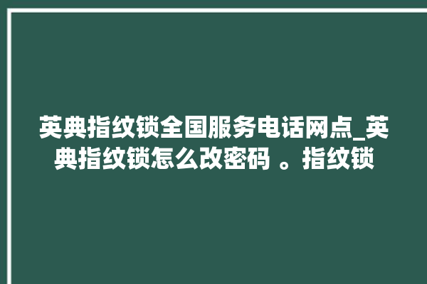 英典指纹锁全国服务电话网点_英典指纹锁怎么改密码 。指纹锁