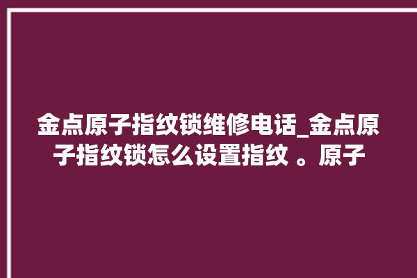 金点原子指纹锁维修电话_金点原子指纹锁怎么设置指纹 。原子