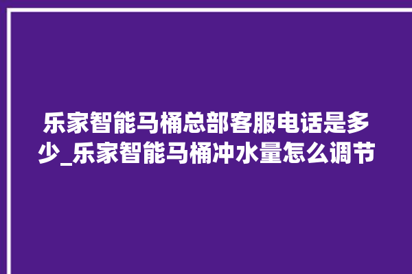 乐家智能马桶总部客服电话是多少_乐家智能马桶冲水量怎么调节 。马桶