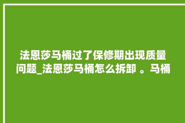 法恩莎马桶过了保修期出现质量问题_法恩莎马桶怎么拆卸 。马桶