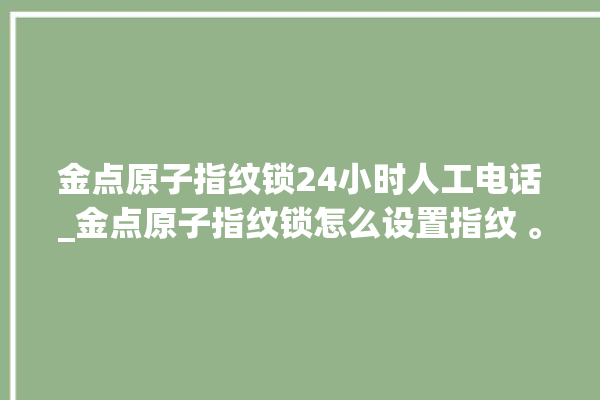 金点原子指纹锁24小时人工电话_金点原子指纹锁怎么设置指纹 。原子