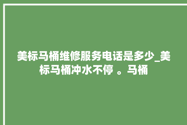 美标马桶维修服务电话是多少_美标马桶冲水不停 。马桶