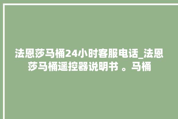 法恩莎马桶24小时客服电话_法恩莎马桶遥控器说明书 。马桶