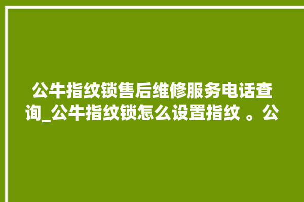 公牛指纹锁售后维修服务电话查询_公牛指纹锁怎么设置指纹 。公牛