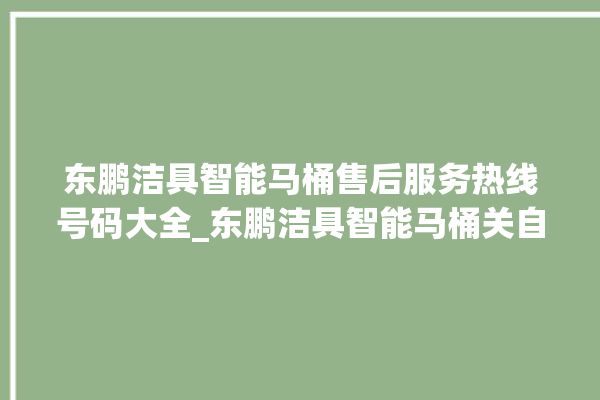 东鹏洁具智能马桶售后服务热线号码大全_东鹏洁具智能马桶关自动感应 。马桶