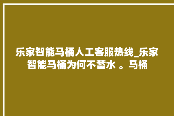 乐家智能马桶人工客服热线_乐家智能马桶为何不蓄水 。马桶