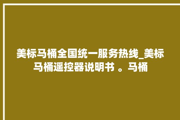 美标马桶全国统一服务热线_美标马桶遥控器说明书 。马桶