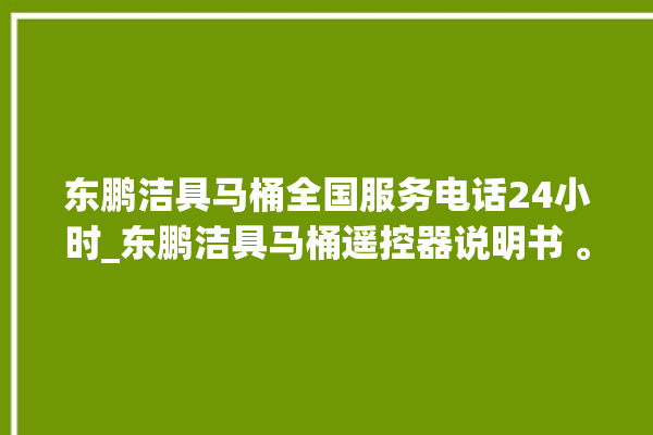 东鹏洁具马桶全国服务电话24小时_东鹏洁具马桶遥控器说明书 。马桶