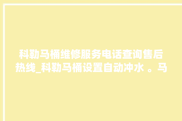 科勒马桶维修服务电话查询售后热线_科勒马桶设置自动冲水 。马桶